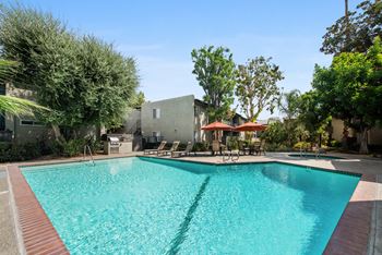 Glimmering Pool at Twenty 2 Eleven Apartments, Canoga Park, California